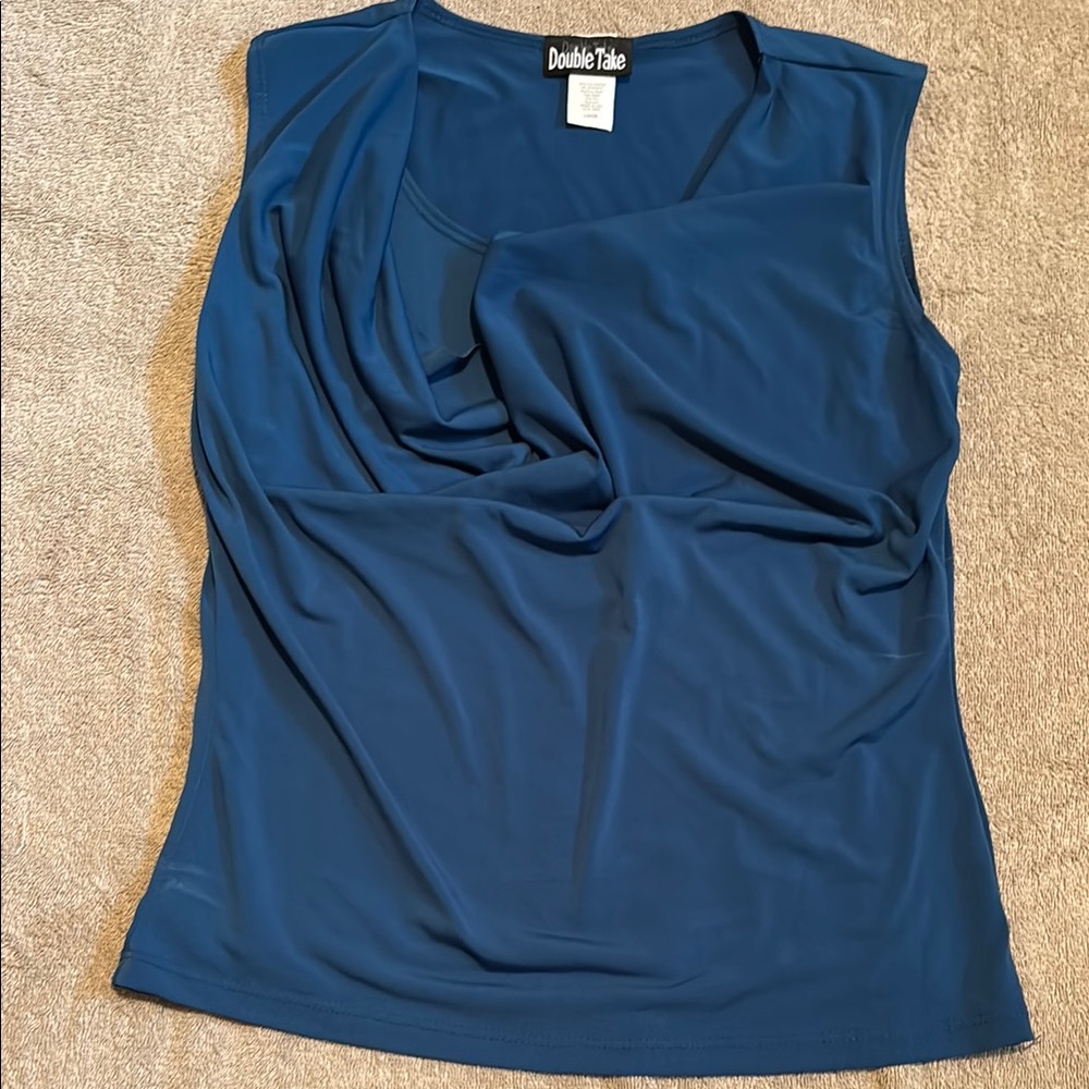 Women's Blue Sleeveless Top